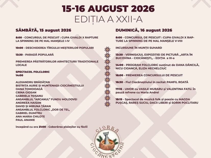Festivalului Național al Păstrăvului 2026 - ediția XXII – 1