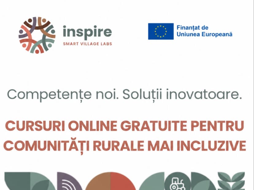 Cursuri online gratuite pentru dezvoltarea competențelor și incluziune în comunitățile rurale, prin proiectul INSPIRE – 3