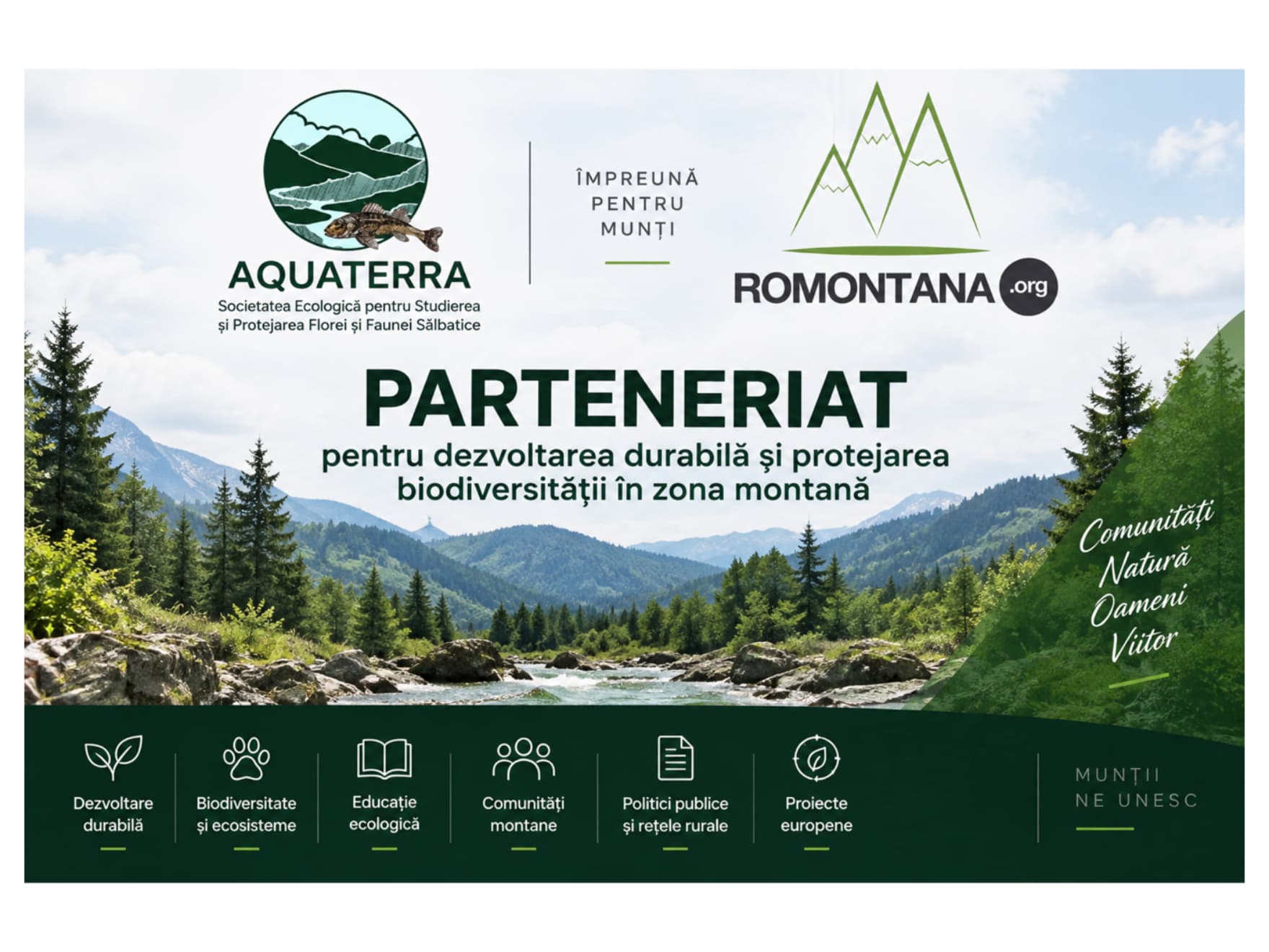 RoMontana și Aquaterra – parteneriat pentru dezvoltarea durabilă și protejarea biodiversității în zona montană
